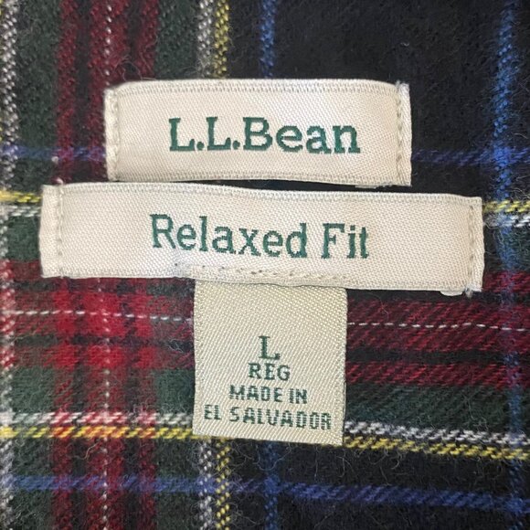 L.L Bean Relaxed Scotch Plaid Button-Down Flannel Shirt Womens Large Long-Sleeve - Picture 8 of 11